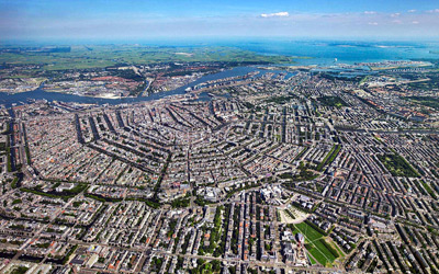 Skyview of beautiful Amsterdam Holland!